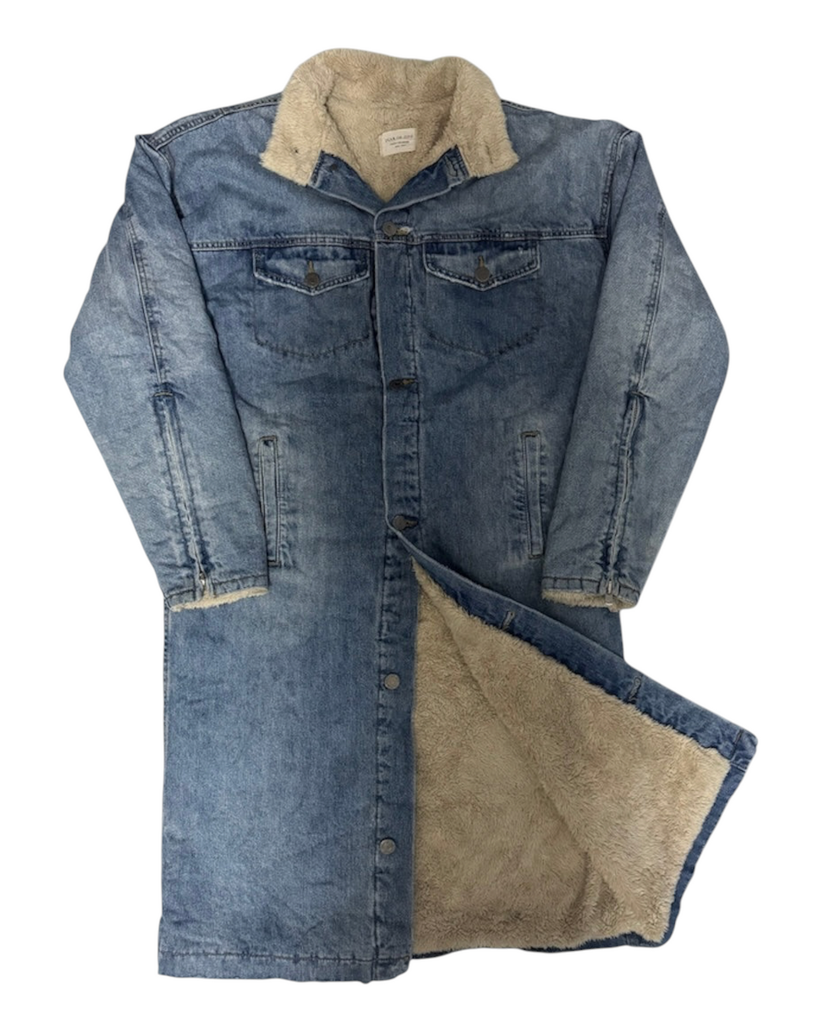 Fear Of God Fourth Collection Sherpa Lined Denim Long Coat