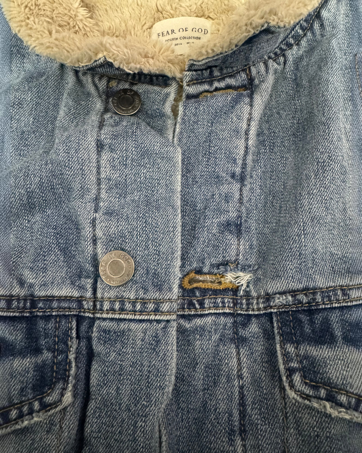 Fear Of God Fourth Collection Sherpa Lined Denim Long Coat